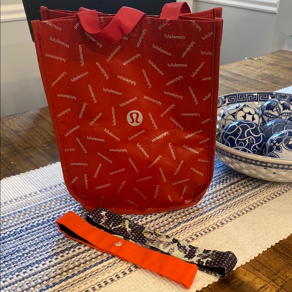 lululemon athletica Red Tote and 2 Hairbands
